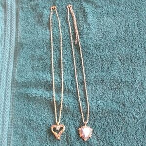 Chic Gold Tone Heart Pendant Necklaces